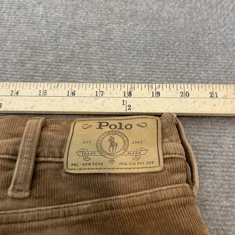 Polo Ralph Lauren Pants Mens 38x30 Brown‎ Varick Slim Straight Corduroy RL Pony